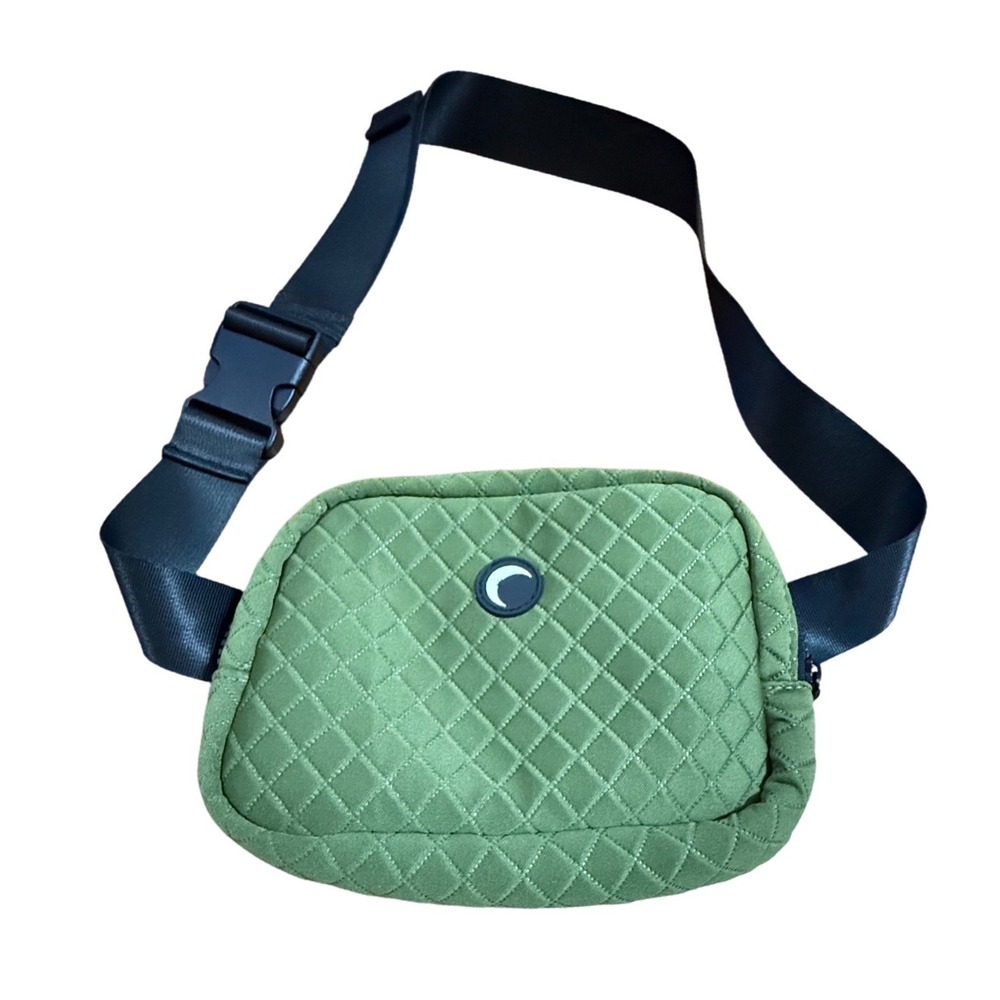 Zyia Forest Diamond Stitch Crossbody Bag Quilted Fanny Pack Waist Bag Adjustable